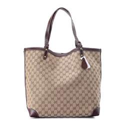 1:1 Gucci 247220 Gucci Craft Large Tote Bags-Coffee Fabric - Click Image to Close